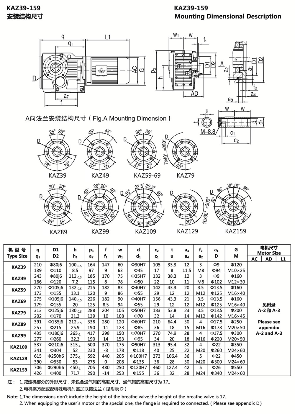 KAZ39-159安裝結(jié)構(gòu)尺寸